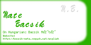 mate bacsik business card